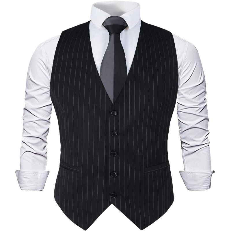 Formal Wear For Men In Wedding - Mens Pinstripe Business Suit Vest Formal