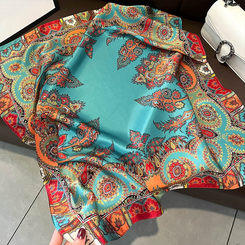 Silk Tie Woven - 100% Real Silk Square Scarf Women