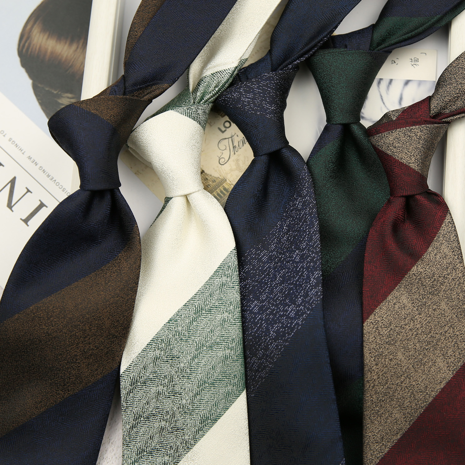Men'S Formal Wear Ties - Fashion 8cm Navy Striped Neckties For