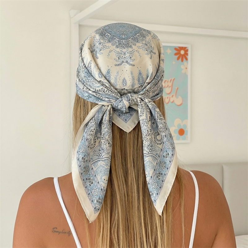 Silk Tie Woven - Luxury Printing Silk Square Scarf Women