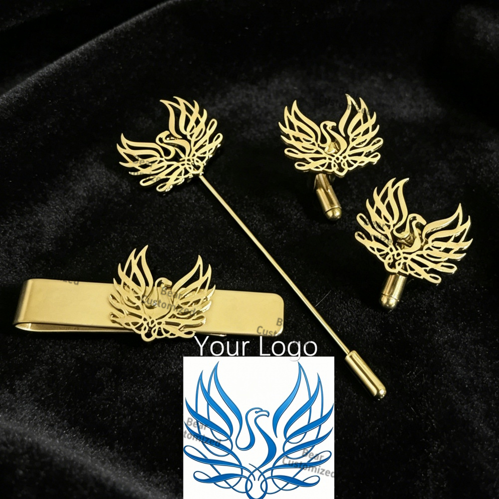 Men'S Formal Wear Ties - Custom Cufflink Tie Set Bar Personalized