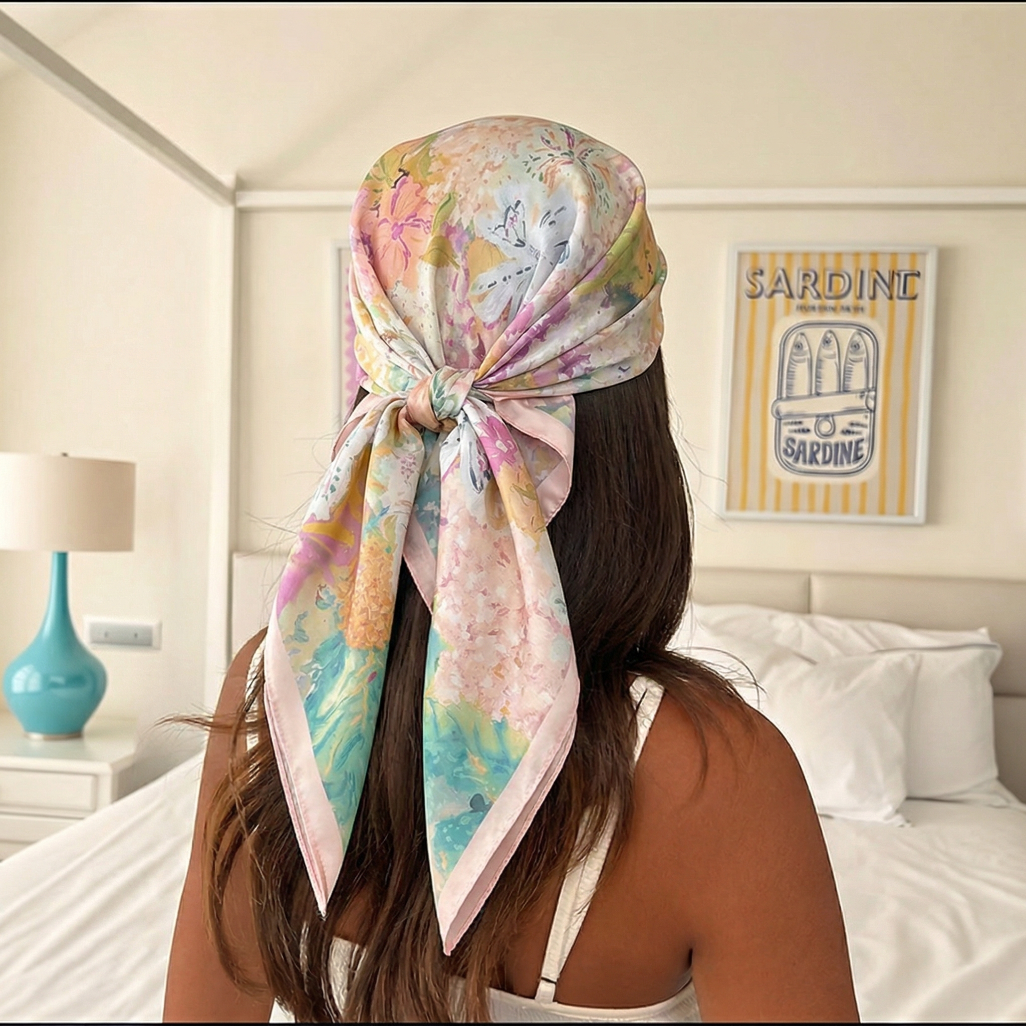 Silk Tie Woven - 70*70cm Square Silk Scarf for Women