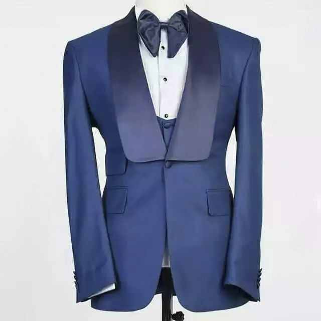 Blue Jacket Set Man Suit Shawl - Men Formal Party Wear Outfit recensione e prezzo