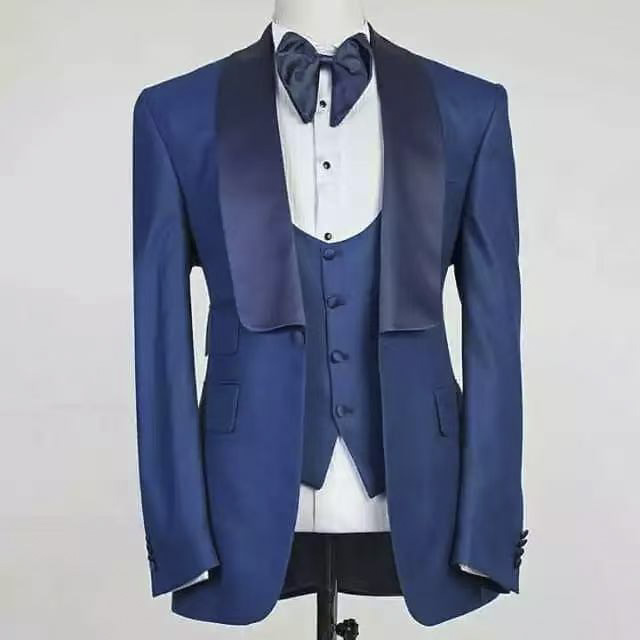 Blue Jacket Set Man Suit Shawl - Men Formal Party Wear Outfit recensione e prezzo