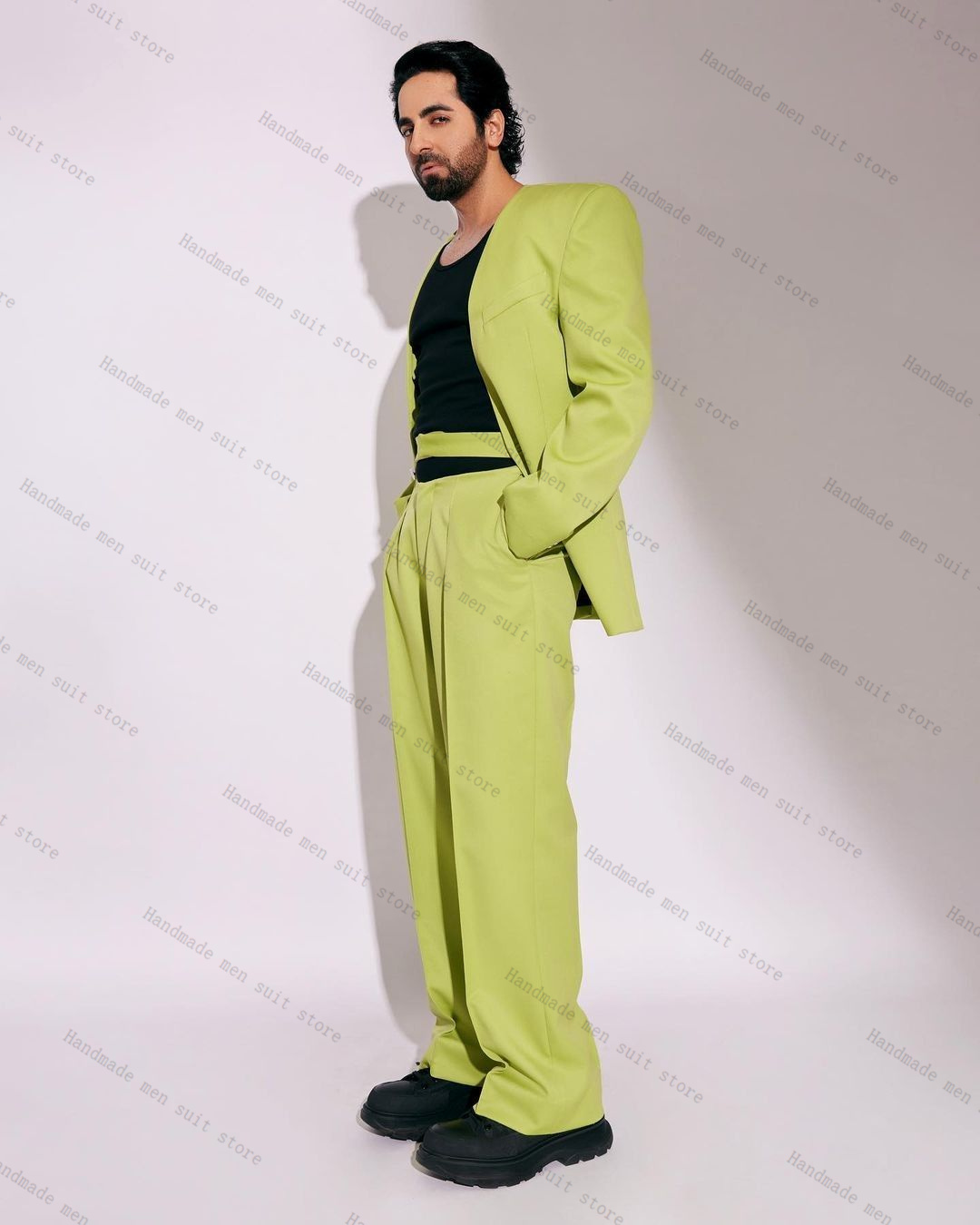Fashion Green Men Suit Set 2 P - Men Formal Wear Wedding Guest recensione e prezzo