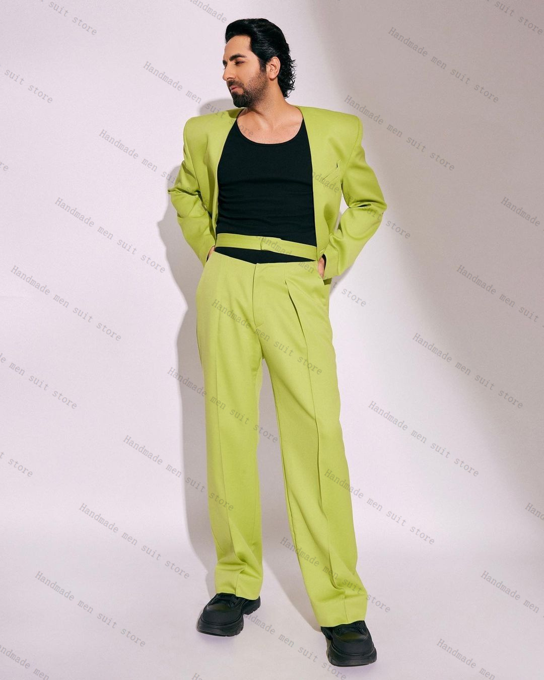 Fashion Green Men Suit Set 2 P - Men Formal Wear Wedding Guest recensione e prezzo