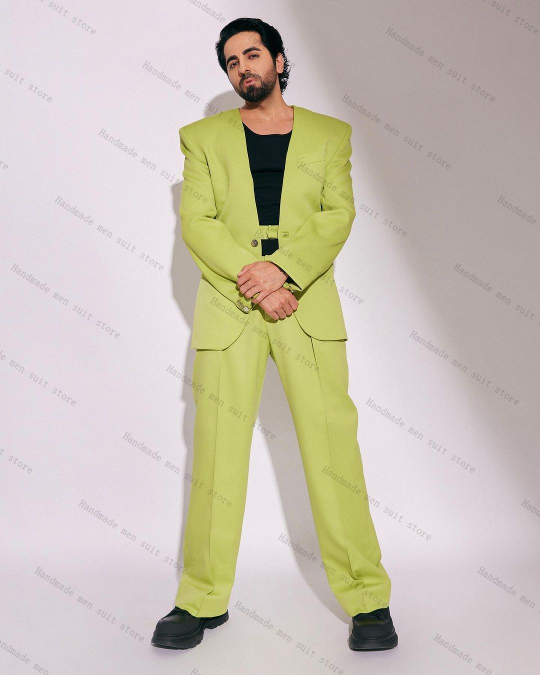 Fashion Green Men Suit Set 2 P - Men Formal Wear Wedding Guest recensione e prezzo
