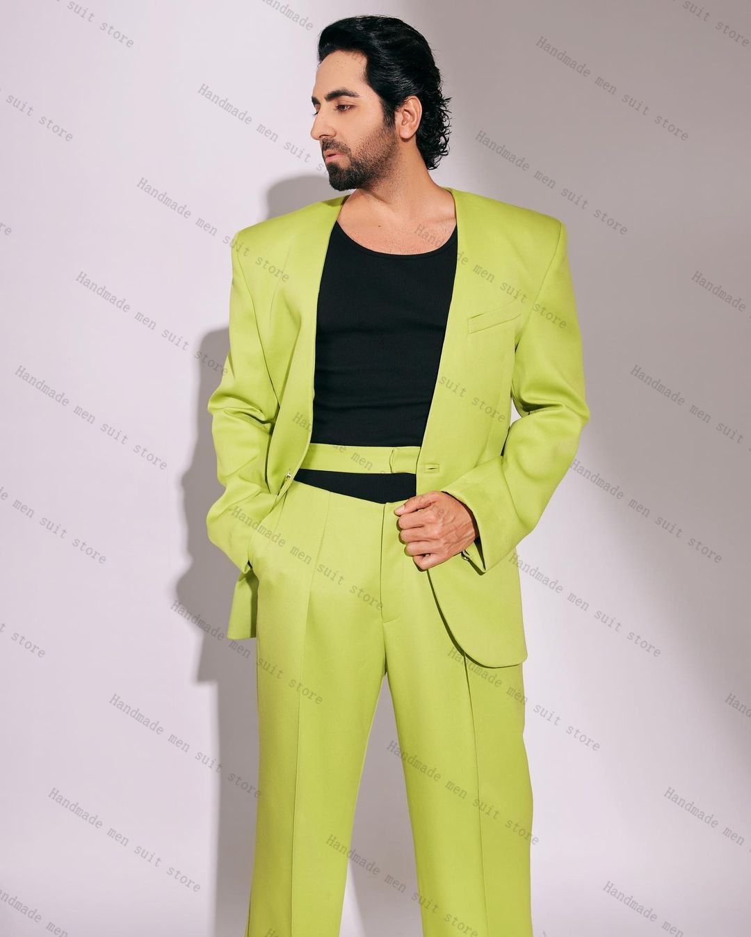 Fashion Green Men Suit Set 2 P - Men Formal Wear Wedding Guest recensione e prezzo