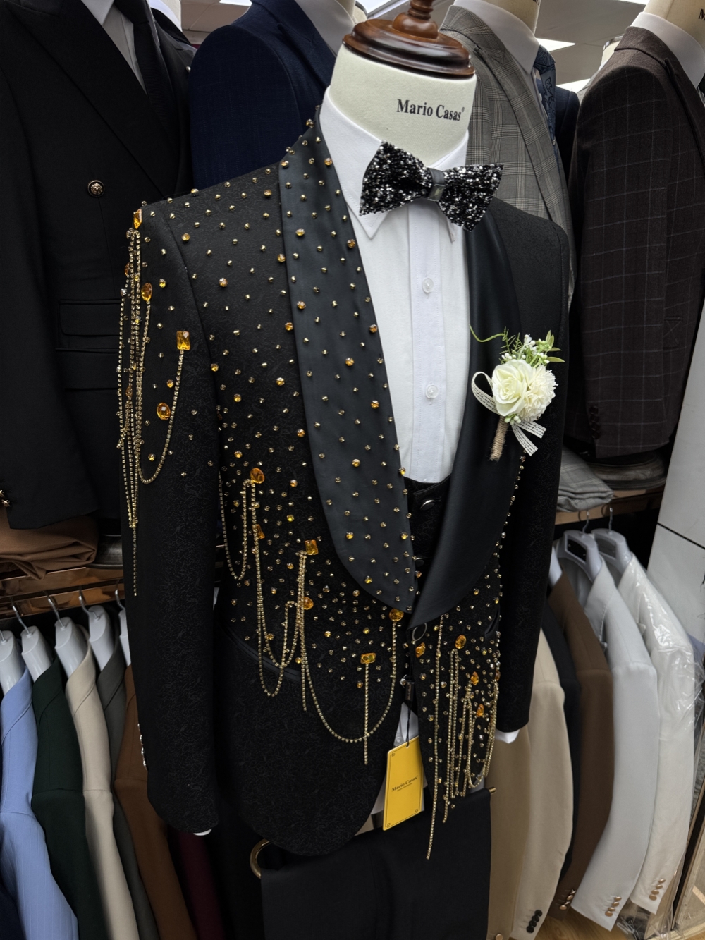 New Golden Beaded Tassel Suit  - Formal Wear For Men In Wedding recensione e prezzo