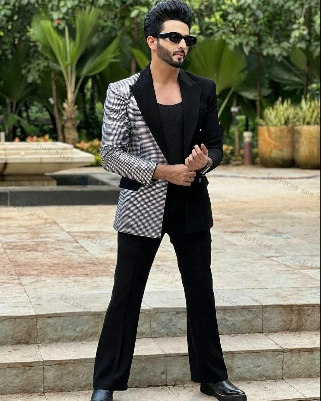 Black Men Suits Set 2 Pieces C - Men Formal Wear Wedding Guest recensione e prezzo