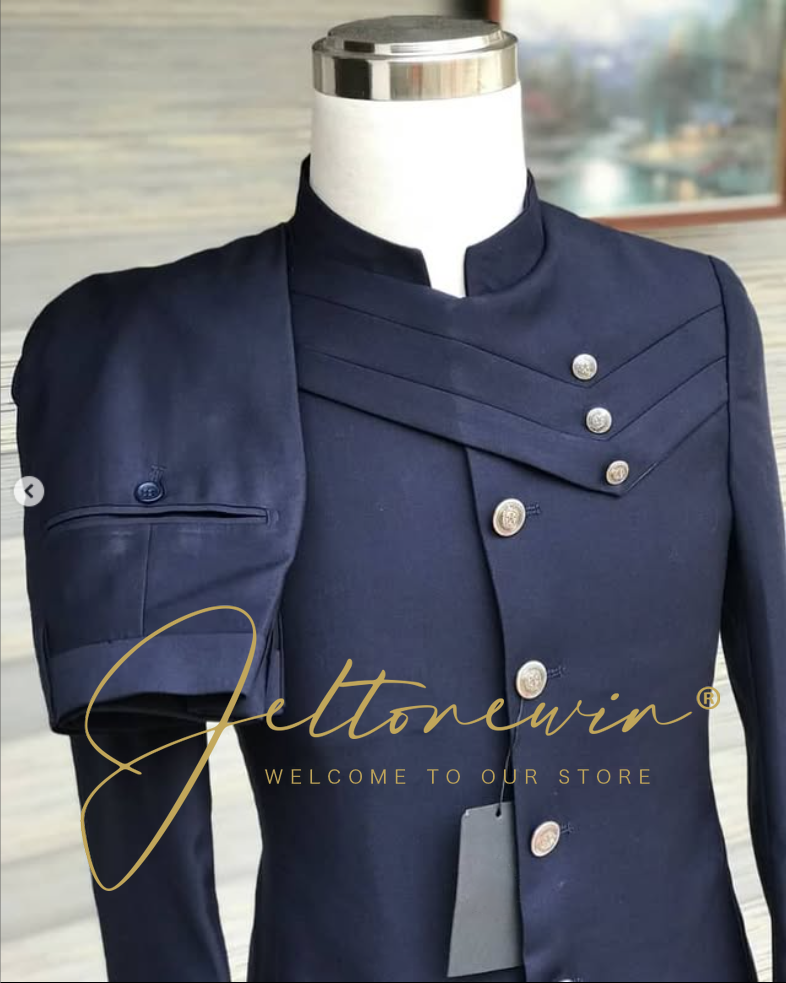 Men's Navy Blue Suit Set with  - Formal Wear For Men In Wedding recensione e prezzo
