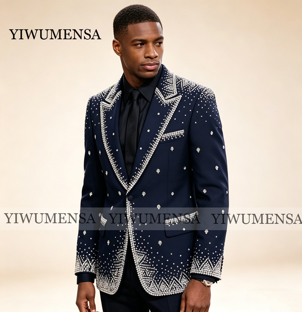 Brilliant Rhinestone Men Suit  - Formal Wear For Men In Wedding recensione e prezzo