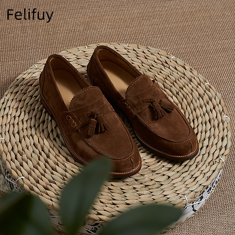 New Brown Men Flat Loafers Cow - Formal Wear For Men In Wedding recensione e prezzo