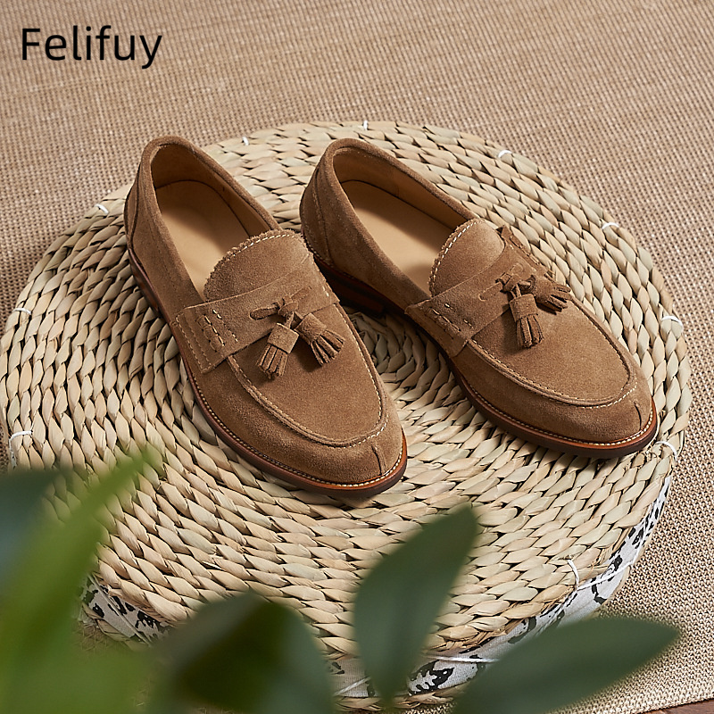 New Brown Men Flat Loafers Cow - Formal Wear For Men In Wedding recensione e prezzo
