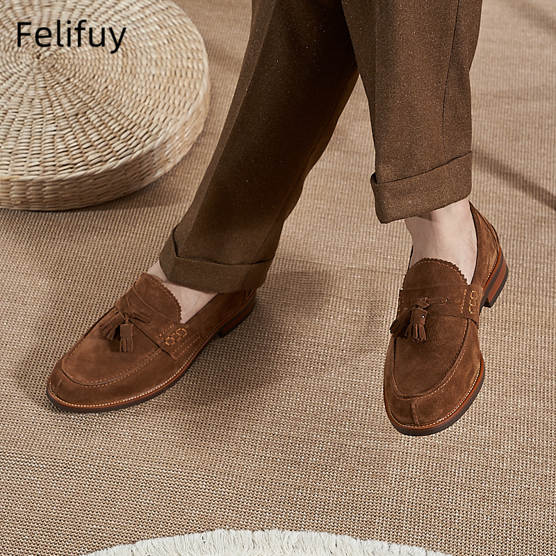 New Brown Men Flat Loafers Cow - Formal Wear For Men In Wedding recensione e prezzo