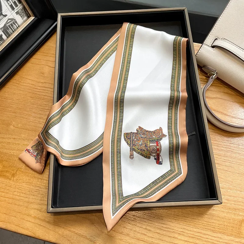 Retro Print Skinny Silk Scarfs - Silk Tie Woven recensione e prezzo