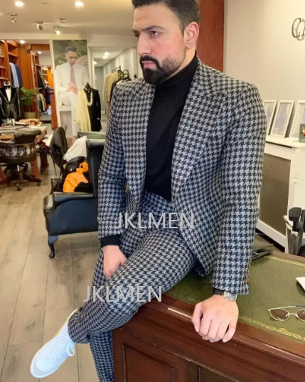 Houndstooth Mens Suits 2PCS We - Formal Wear For Men In Wedding recensione e prezzo