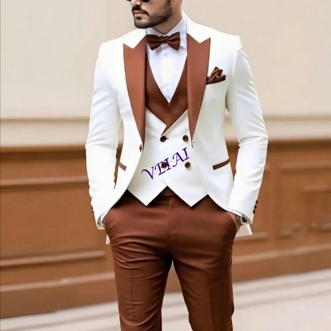 New White And Brown Men Suit F - Men'S Used Formal Wear recensione e prezzo